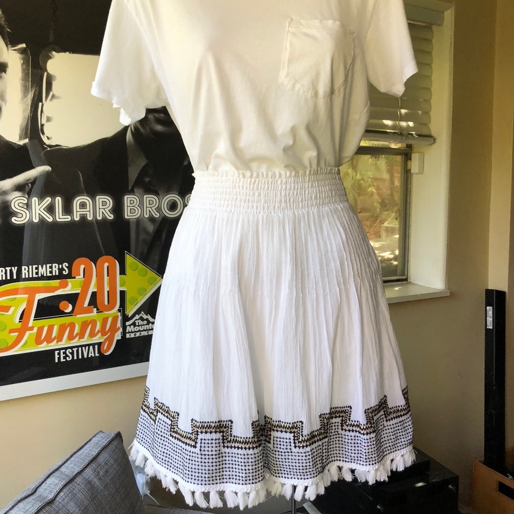 Embroidered Tassel Gauze Skirt